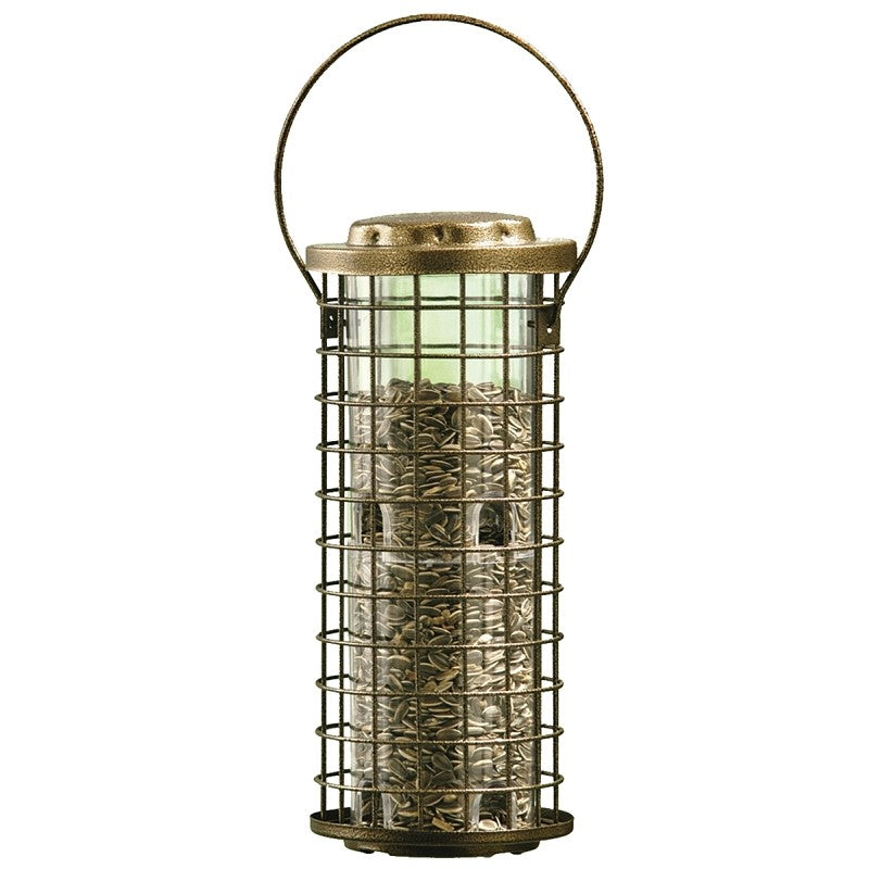 Perky-Pet 114 Squirrel Stumper Feeder, Metal/Plastic, Clear, Antique Gold, Hanging Mounting (Pack of 2)