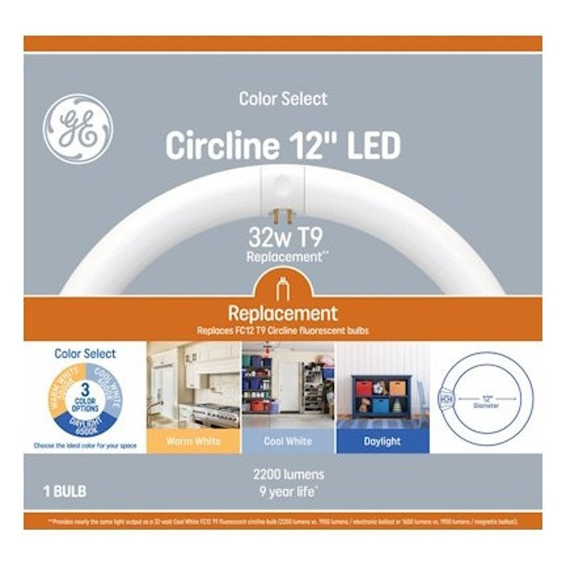 GE 93132068 Bulb, T9 Lamp, 32 W Equivalent, G10Q Lamp Base, No, Cool White/Daylight/Warm White