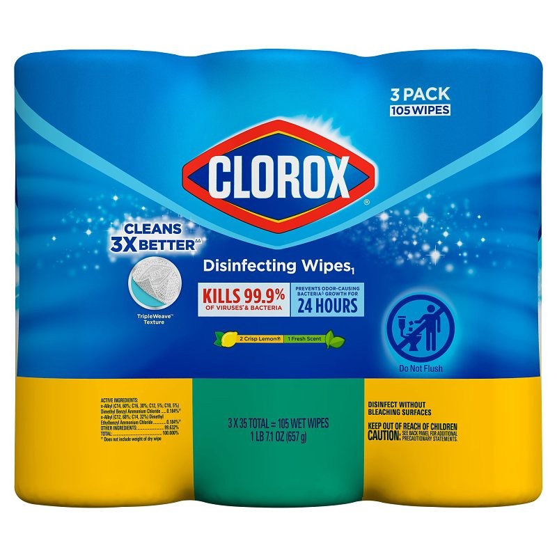 Clorox 30112 Disinfecting Wipes, Crisp Lemon, Fresh