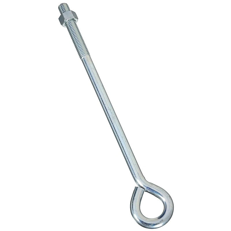 National Hardware N347-708 Series Eye Bolt, 14 in OAL, 5/8 in Thread, 3-3/4 in L Thread, 1-1/4 in ID Dia Eye, Steel