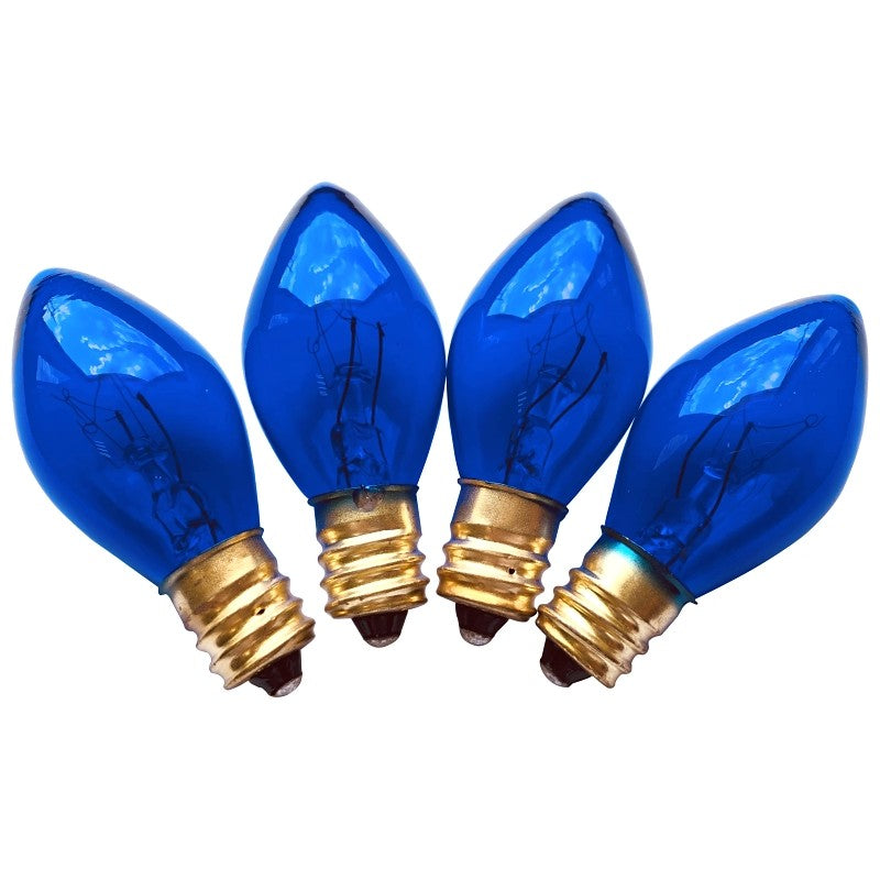 Hometown Holidays 19114 Light Bulb, 5 W, Candelabra Lamp Base, Incandescent Lamp, Transparent Blue Light (Pack of 25)