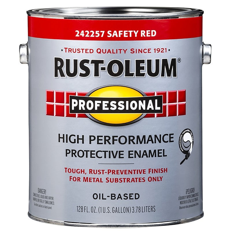 RUST-OLEUM PROFESSIONAL 242257 Enamel, Gloss, Safety Red, 1 gal Can (Pack of 2)