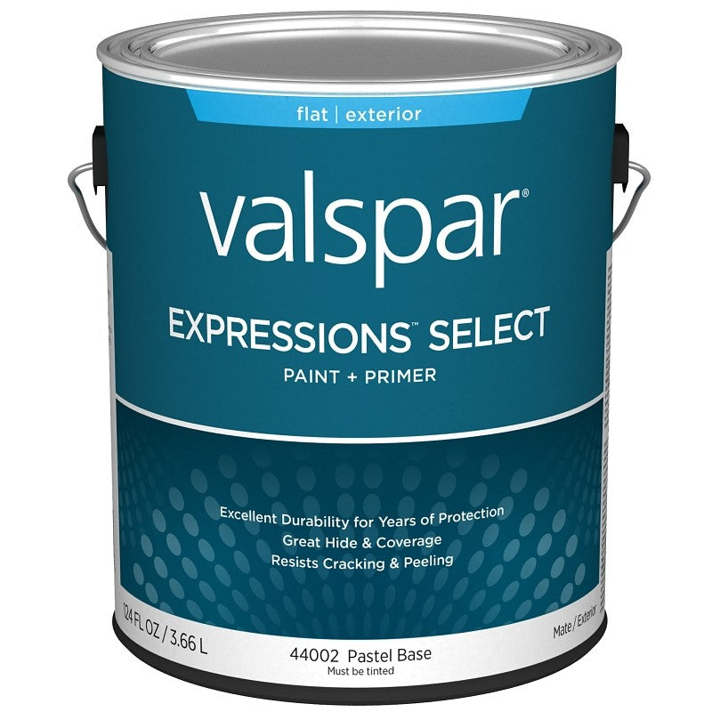 Valspar Expressions Select 4400 028.0044002.007 Latex Paint, Acrylic Base, Flat Sheen, Pastel Base, 1 gal (Pack of 4)