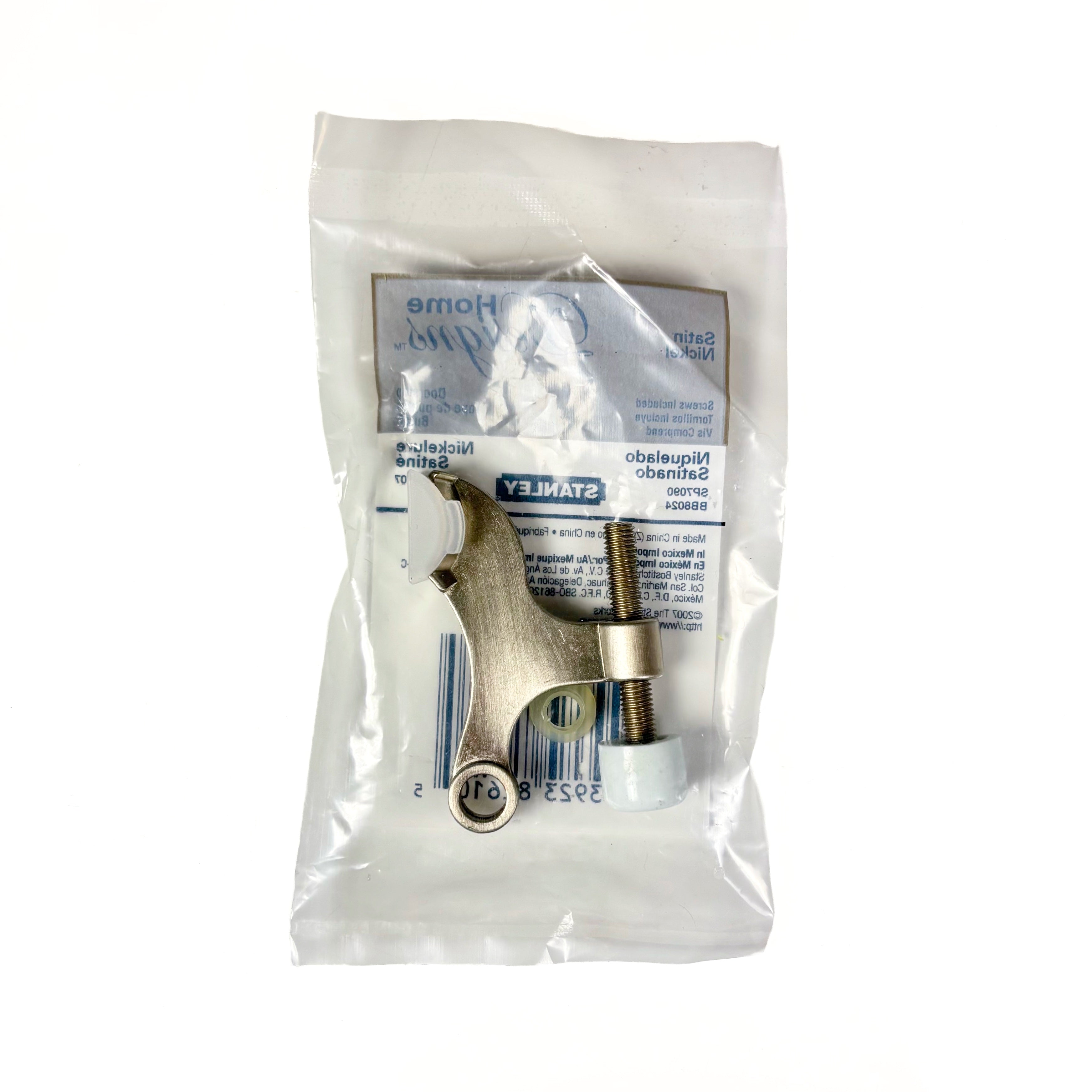 Contoured Hinge Pin Door Stop Satin Nickel
