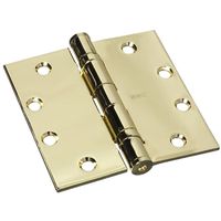 Ball Bearing Commercial Door Hinge 4-1/2 Inch Bright Brass