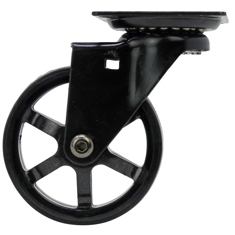 Shepherd Hardware 6275 Swivel Caster, 2-3/8 in H x 2-3/8 in W Plate, 7-1/4 in L x 6-1/2 W in x 8 in H Dimensions, Black