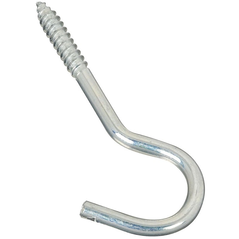 National Hardware 2156BC Series N220-863 Screw Hook, 1/4 in Opening, 4-1/4 in L, Steel, Zinc (Pack of 10)