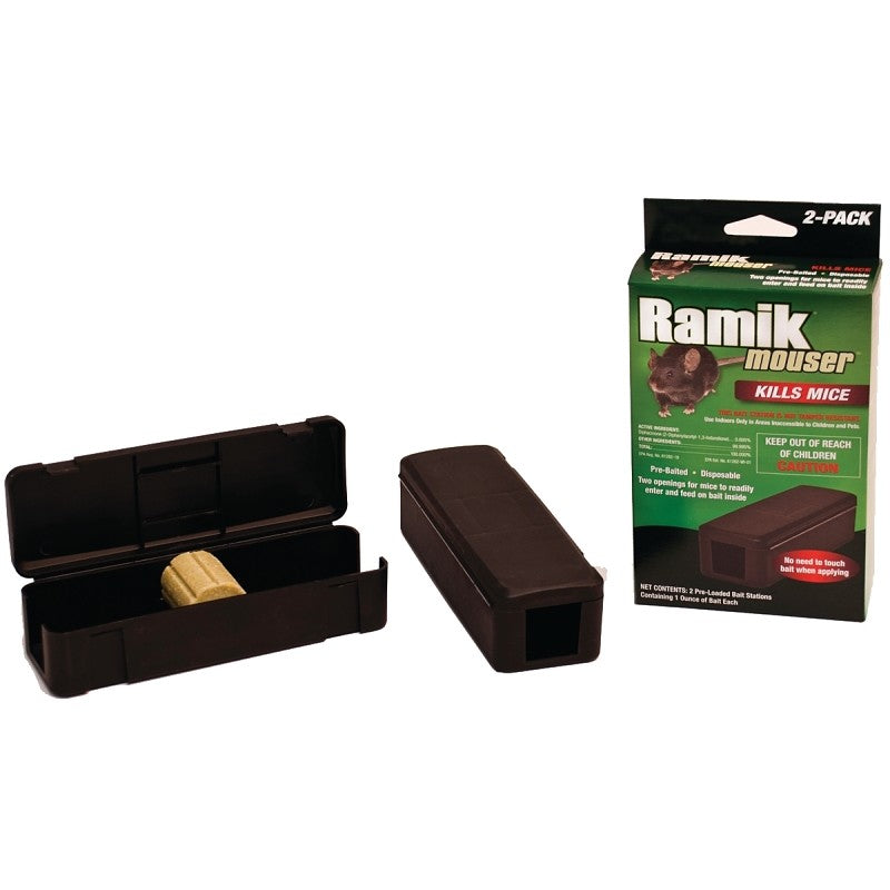 Ramik 000600 Mouser Bait Station, Solid, Characteristic, Mild, Green, 1 oz Package, Pack