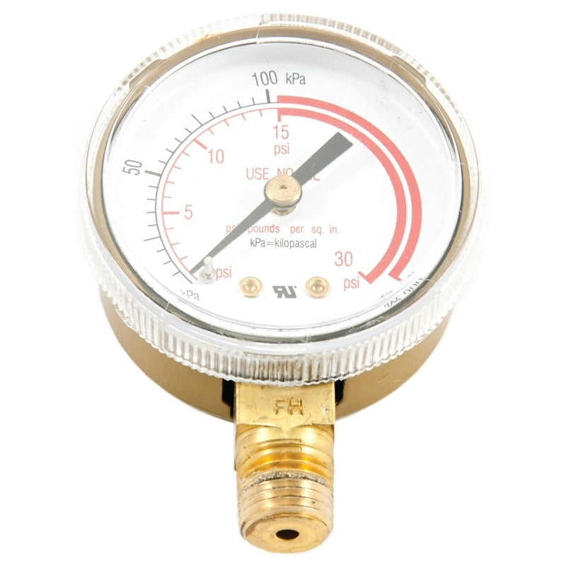 Forney 87730 Regulator Gauge, 0 to 30 psi Pressure, 1/4 in Connection, NPT