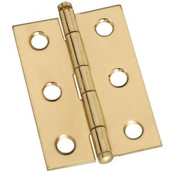 Ball Tip Hinges 2 By 1-3/8 Inch Bright Solid Brass 2 Pack