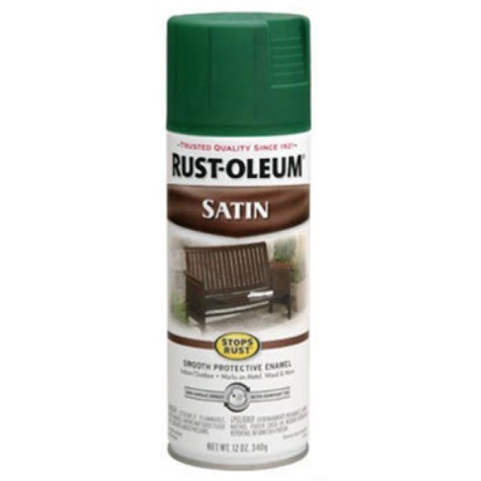 Rust-Oleum 7732830 Rust Preventative Spray Paint, Low Satin, Hunter Green, 12 oz, Can