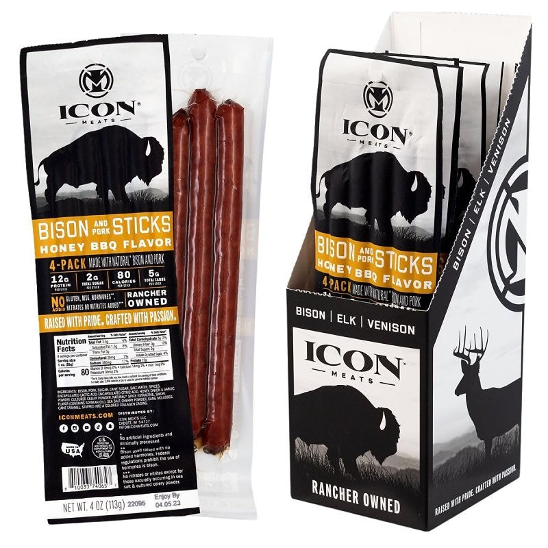 Icon Meats 8-10033-74065-7 Meat Stick, Honey BBQ, 4 oz (Pack of 6)