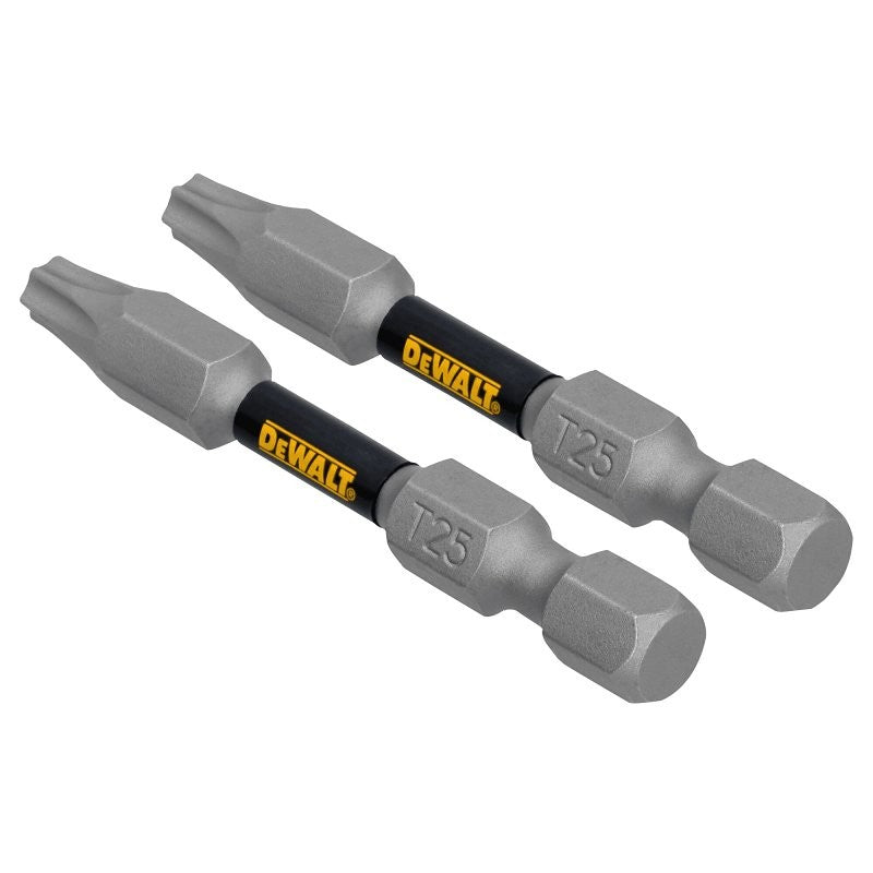 DEWALT TOUGHGRIP DWAF2TX25TG2 Screwdriver Bit, T25 Drive, Torx Drive, 1/4 in Shank, Hex Shank, 2 in L, Steel