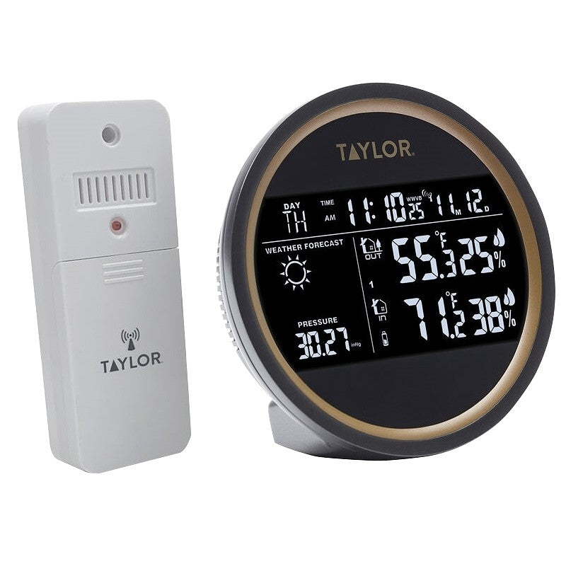 Taylor 5282011 Weather Forecaster with LED, Battery, 32 to 122, -4 to 140 deg F, 20 to 95 % Humidity Range