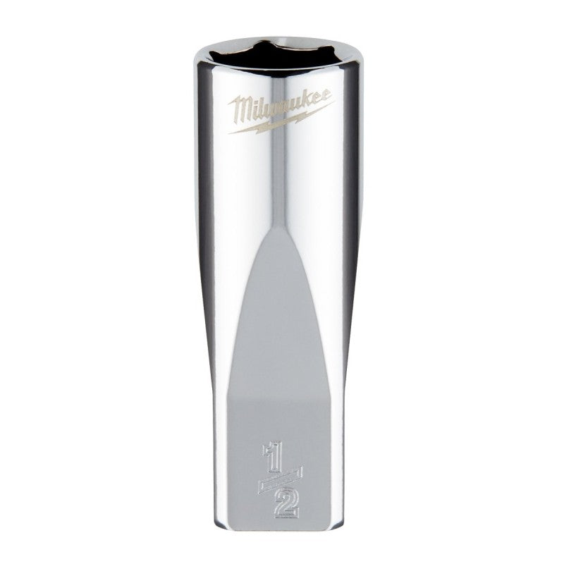 Milwaukee 45-34-9020 Socket, 1/2 in Socket, Deep Socket, 2.559 in OAL, 1/4 in Drive, 6-Point, Chrome Vanadium Steel