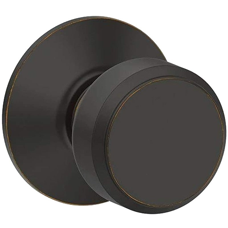 Schlage F Series F10 V BWE 716 Passage Knob, Metal, Aged Bronze, 2-3/8, 2-3/4 in Backset, 1-3/8 to 1-3/4 in Thick Door