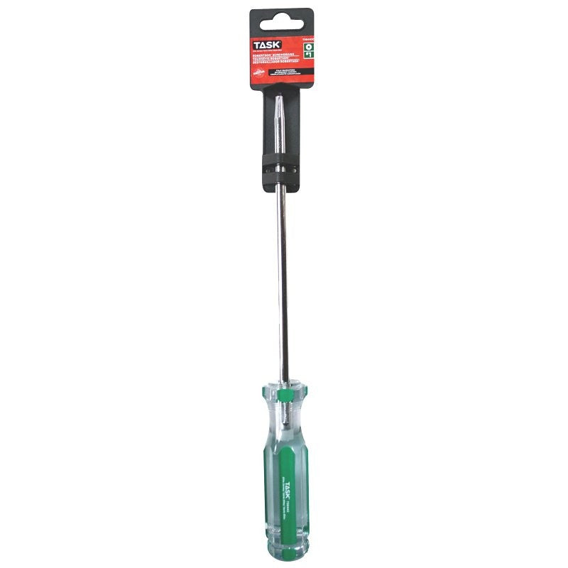 Task T50443C Screwdriver, #1 Drive, Robertson Drive, 8 in L Shank, Cellulose Acetate Handle, Hard Grip Handle