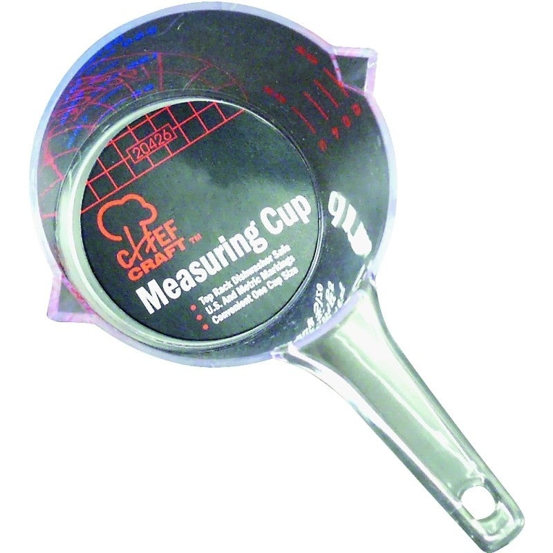 Chef Craft 20426 Measuring Cup, Metric Graduation, Plastic, Clear