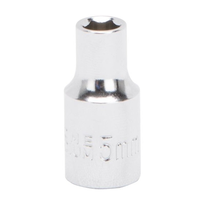 Vulcan MT6488324 Drive Socket, 5 mm Socket, 1/4 in Drive, 6-Point, Chrome Vanadium Steel, Chrome