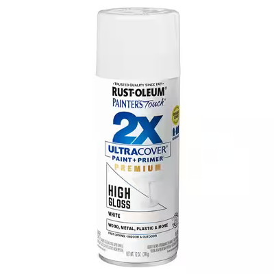 Rust-Oleum 331171 Spray Paint, High-Gloss, White, 12 oz, Can