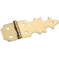 Decorative Hinges 5/8 By 1-7/8 Inch Bright Solid Brass 2 Pack