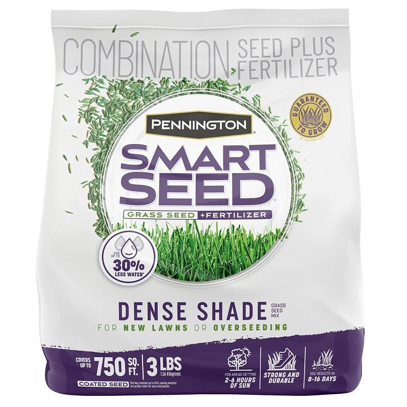 Pennington Smart Seed 100543702 Grass and Fertilizer Mix, 3 lb Bag