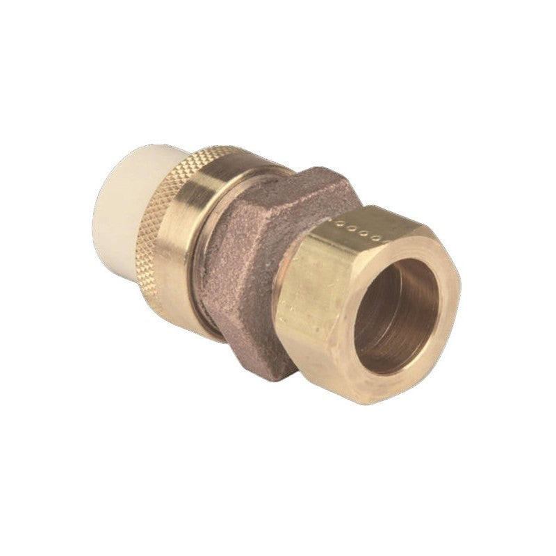 Nibco 4733-7-LF Series M26500L Pipe Union, 1/2 in, Slip x Solder, CPVC, Tan