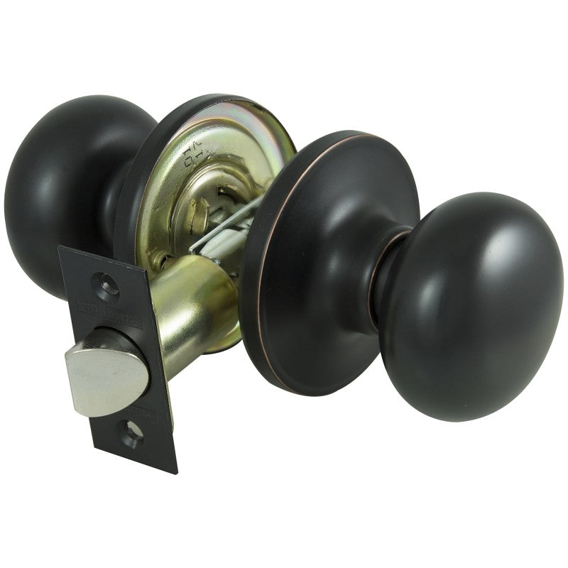 ProSource TFX730V-PS Passage Knob, Metal, Aged Bronze, 2-3/8 to 2-3/4 in Backset, 1-3/8 to 1-3/4 in Thick Door