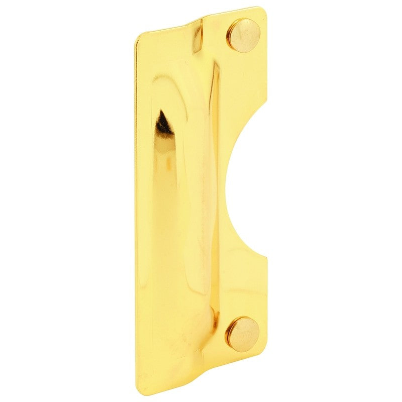 Defender Security U 9502 Entry Door Latch Shield, 7 in L, 3 in W, Steel, Brass