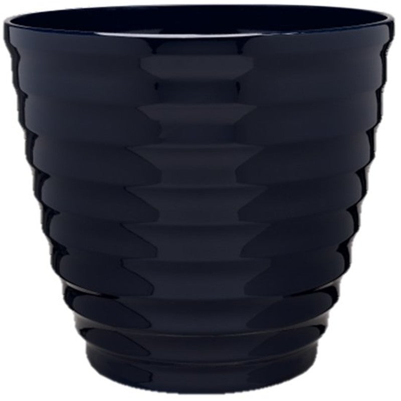Southern Patio HDR-064756 Planter, 14 in Dia, 11-1/2 in H, Round, Beehive Design, Resin, Navy