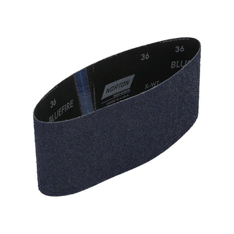 Norton 05474 Sanding Belt, 4 in W, 24 in L, 36 Grit, Extra Coarse, Zirconia Aluminum Abrasive