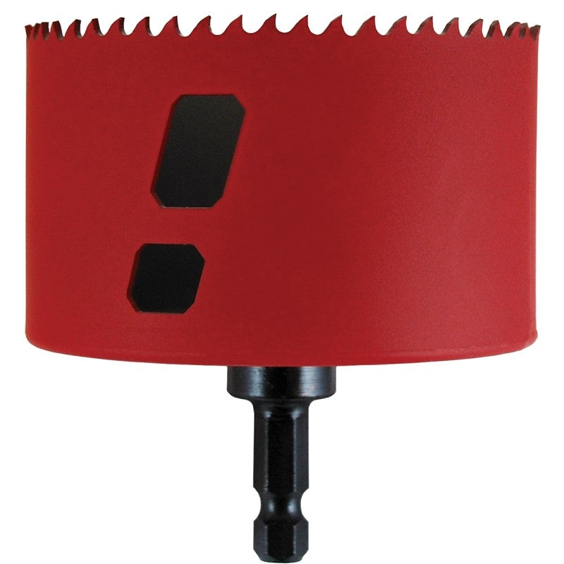 Morse MHSA64C Hole Saw, 4 in Dia, 1-15/16 in D Cutting, 3/8 in Arbor, 4/6 TPI, HSS Cutting Edge