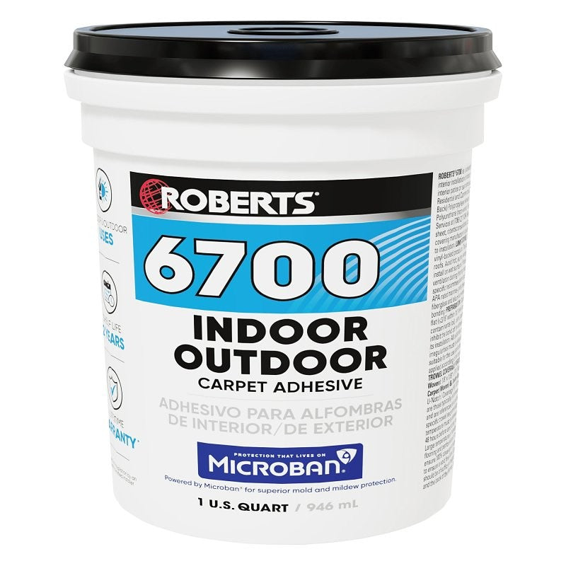 Roberts 6700-0 Carpet Adhesive, Cream, 1 qt, Pail (Pack of 6)