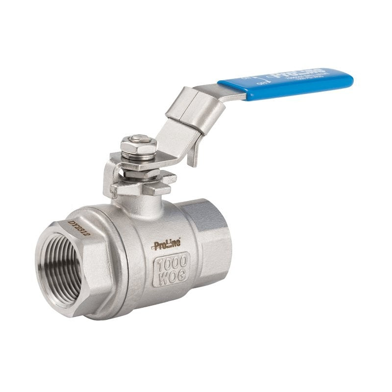 ProLine Series 7690SST Series 107-714SS Ball Valve, 3/4 in Connection, FIP, 1000 psi Pressure, Locking Handle Actuator