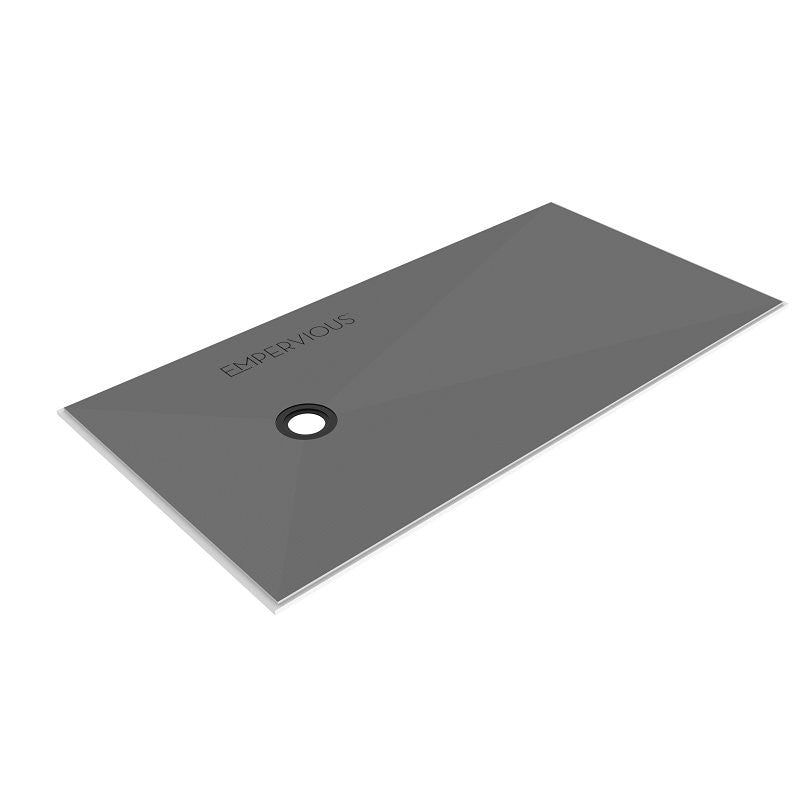 Emser Tile Empervious Series ZGBSP3672 Shower Pan With Drain, 72 in L, 36 in W, 1 in H, Fiberglass/XPS Foam