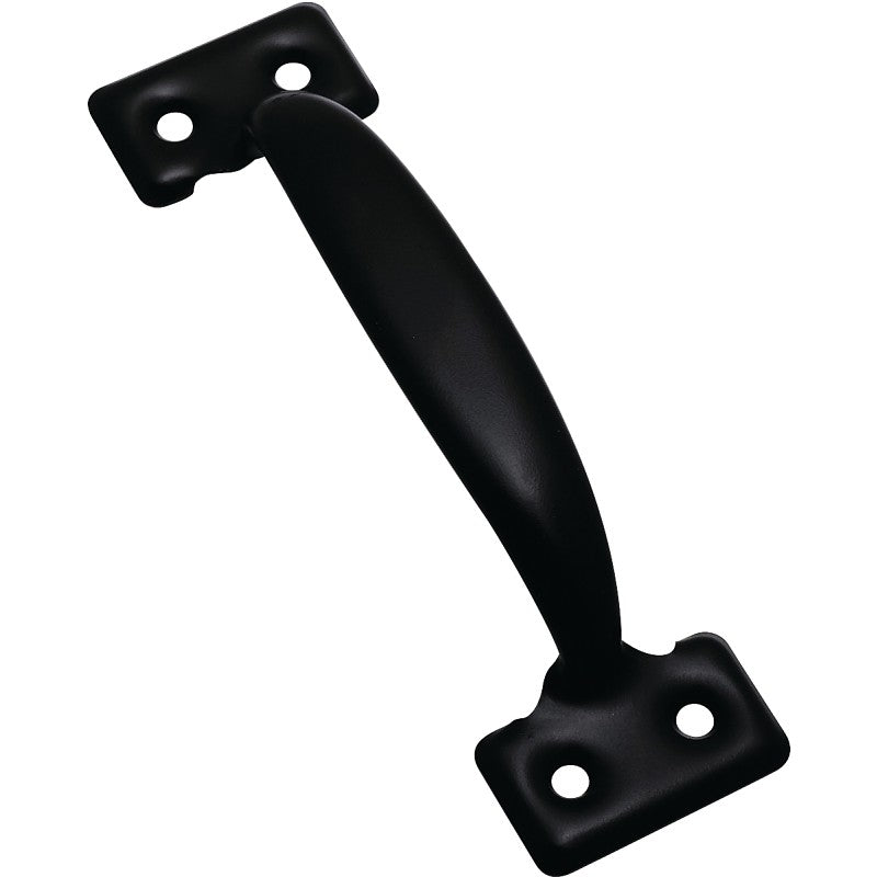 National Hardware N116-830 Door Pull, Black, 1-1/2 in W, 1-3/8 in D, 5-3/4 in H, Steel