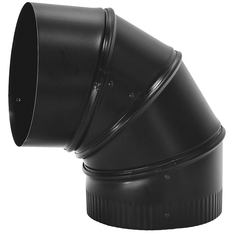 Imperial BM0014 Stove Pipe Elbow, 90 deg Angle, 6 in, 24 Gauge, Steel, Black, Matte (Pack of 4)
