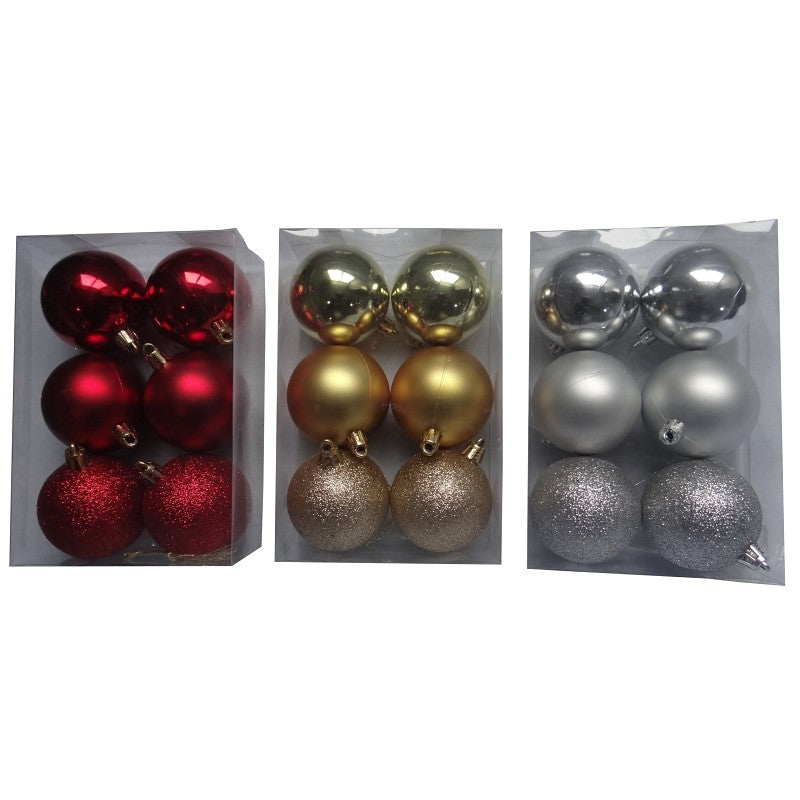 Hometown Holidays 99607 Christmas Ornament, PVC, Gold/Silver/ Red (Pack of 48)