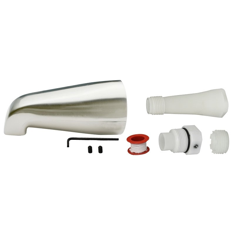 Plumb Pak PP825-33BN Bathtub Spout, 16-1/4 in L, 8-1/2 in W, 4 in H, Brushed Nickel