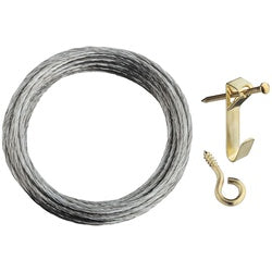 Medium-Duty 30 Pound Single Picture Hanging Kit Steel & Brass