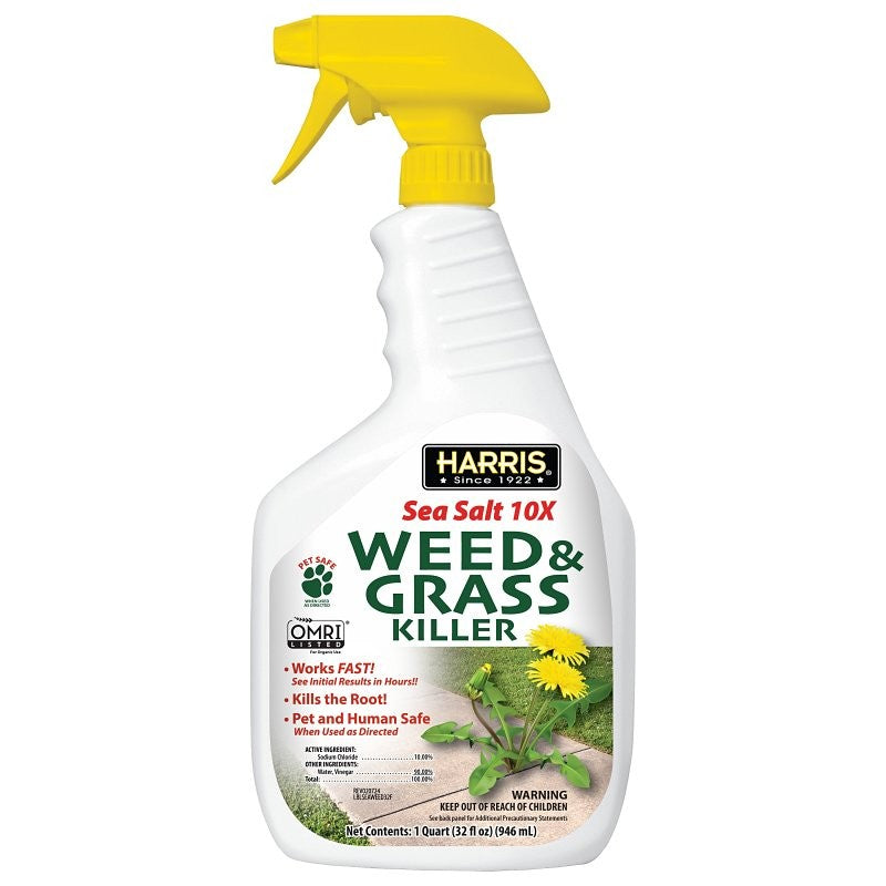 Harris CALSEAWEED-32 Weed and Grass Killer, Liquid, Clear, 32 oz Bottle