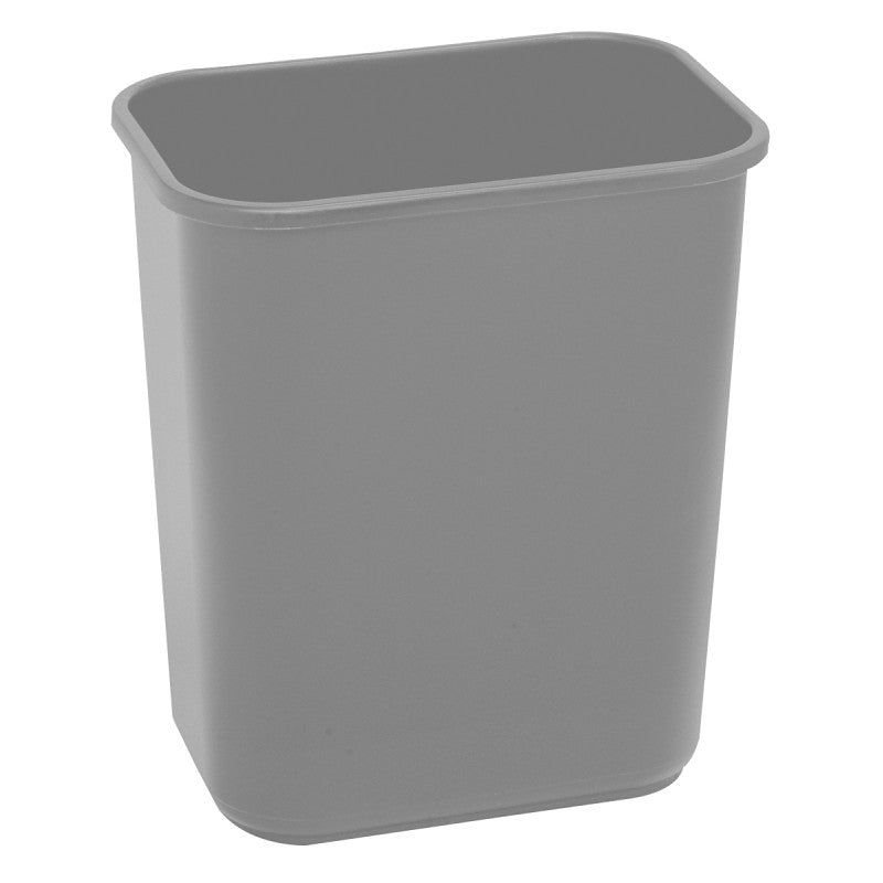 Continental Commercial 2818GY Waste Basket, 28.125 qt, Plastic, Gray, 15 in H