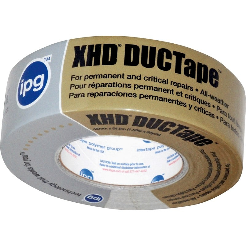 IPG 9600 Duct Tape, Silver, 10 mil Thick, 60 yd L, 1.88 in W, Cloth Backing