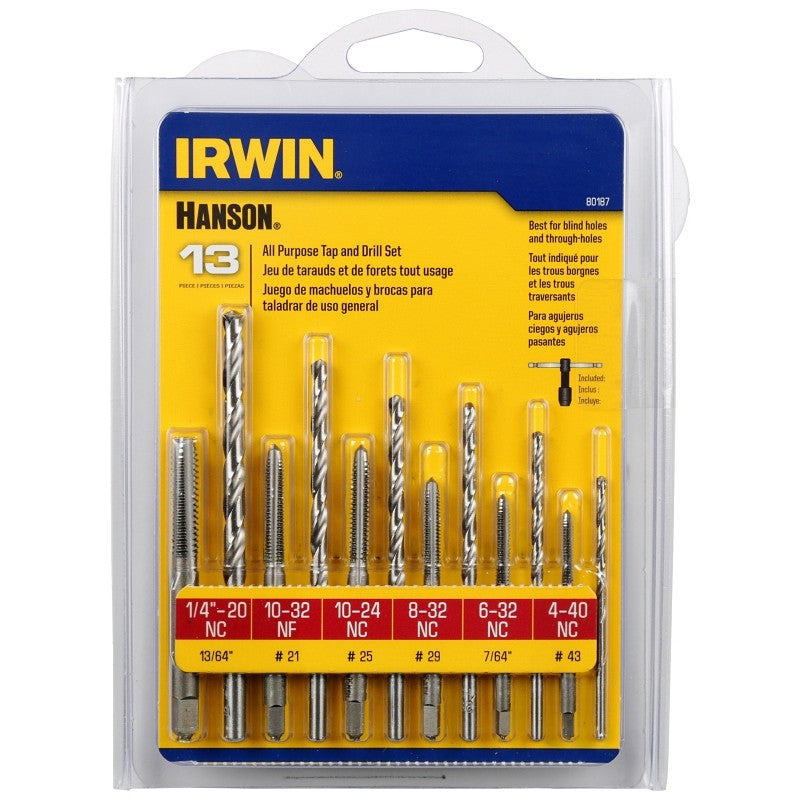 Irwin 80187 Tap and Drill Set, HCS/HSS