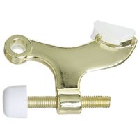 Contoured Hinge Pin Door Stop Polished Brass