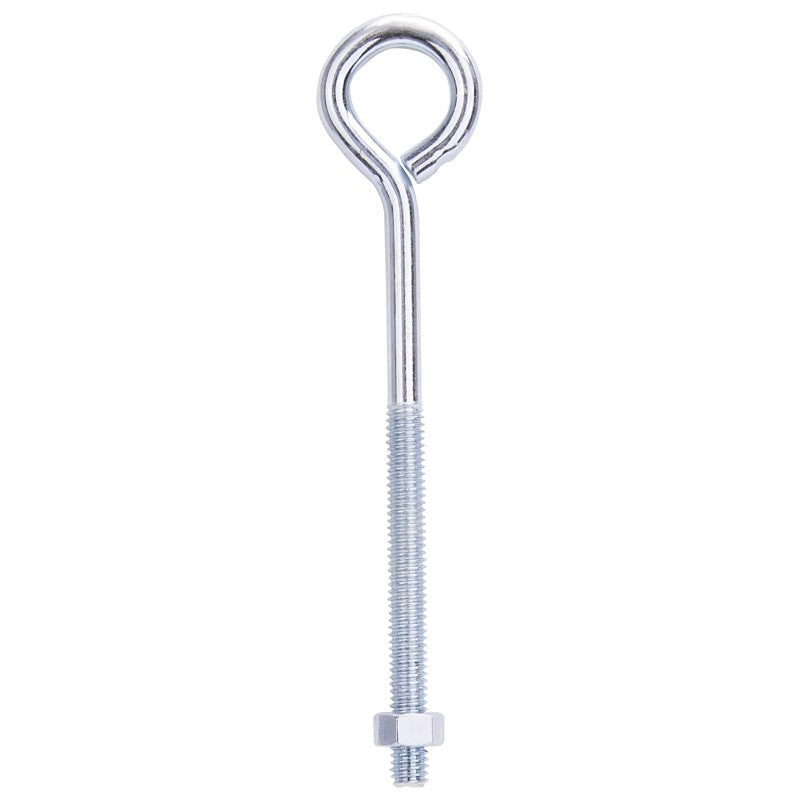 ProSource LR282 Eye Bolt, 8 mm Thread, Machine Thread, 3 in L Thread, 1-1/4 in Dia Eye, 268 lb Working Load, Steel, Zinc (Pack of 10)