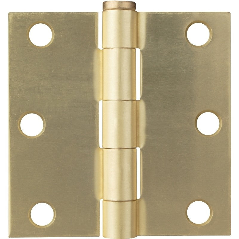 ProSource BH-BS03-PS Square Corner Door Hinge, Steel, Satin Brass, Loose Pin, 180 deg Range of Motion
