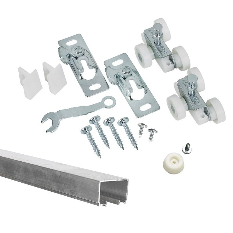 Renin PD100-07200-AL Pocket Door Hardware Track Set, Aluminum, 36 in W, 72 in H