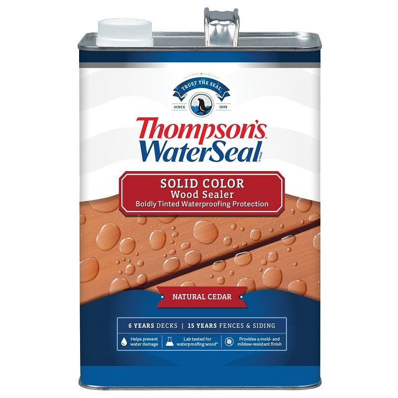 Thompson's WaterSeal TH.093601-16 Wood Sealer, Solid, Liquid, Natural Cedar, 1 gal (Pack of 4)