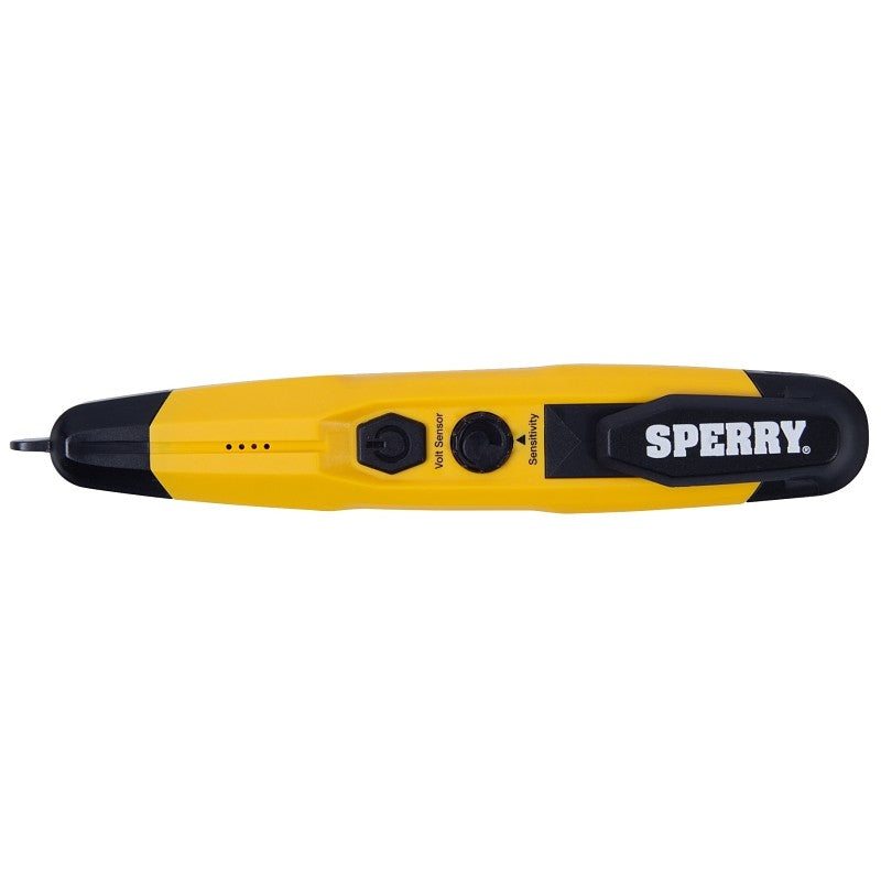 Sperry Instruments VD6509 Detector with Flashlight, 12 to 1000 V, LED Display, Functions: AC Voltage, Yellow